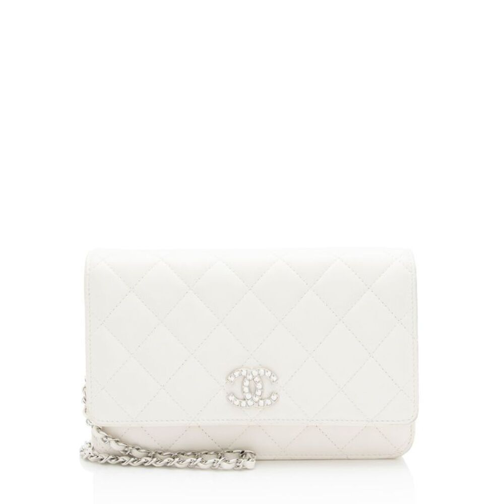 Chanel Lambskin Crystal CC Wallet on Chain